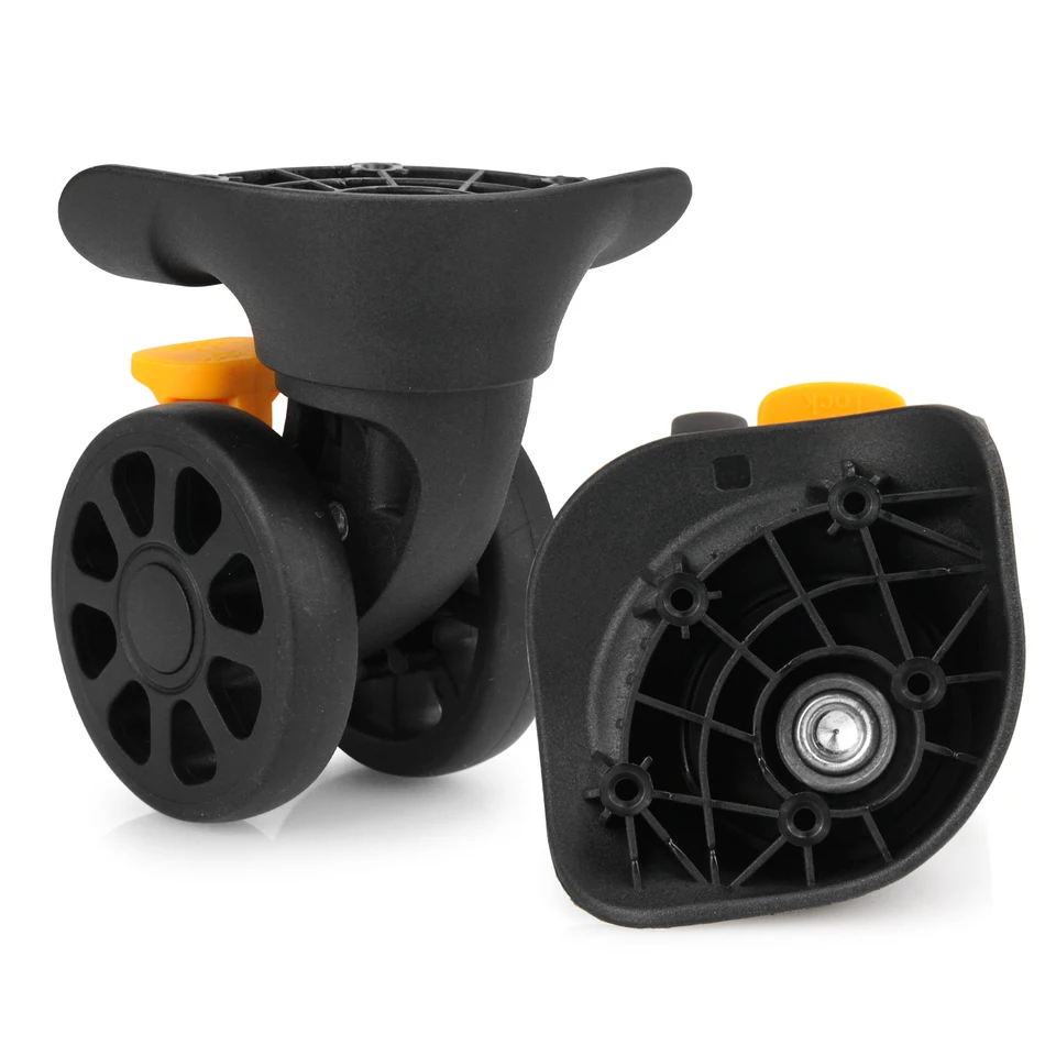 Guguluza 1 párové náhradné koleso otočná batožina Universal Black Double Row pre kufre #STA150J Brzdenie batožinového kolesa