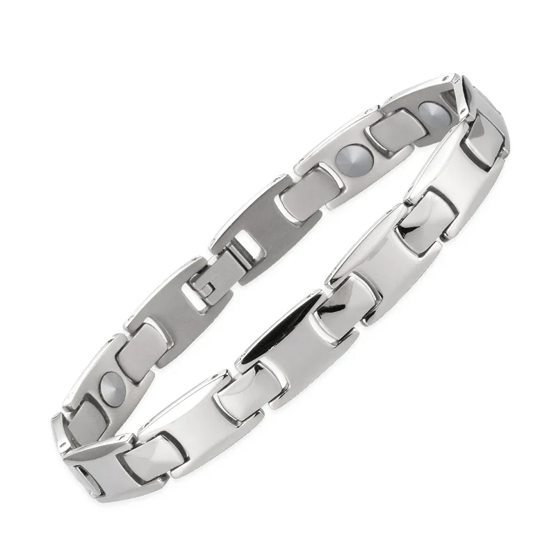 Guig Trendy strieborná farba čistý titánový náramok pre ženy s 99,9998% germánium Bead Health Kórea populárna náramok unisex