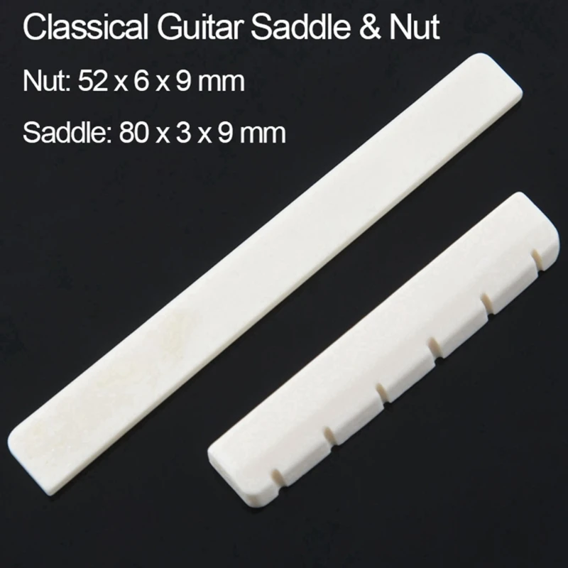Guitar Bone Bridge Saddle Nut Set 6 Strings Klasická gitara Buffalo Bone Guitarra náhradné diely