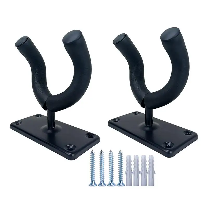 Guitar Hanger Wall Mount Guitar Háčiky pre stenu 2 balíček kovový gitarový háčik so 4 skrutkami 4 rozširujúce trubice pre basový gitarový hráč