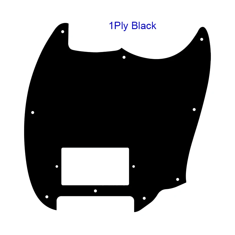 Guitarové diely pre - Squier Bullet Mustang White 1 H Paf Humbucker Pickups Guitar Pickguard, 1 Ply Black