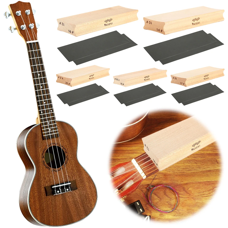 Guitarový brúsny blok s brúsnym papierom s dvojitým účelom polomer polomer na vyrovnávací brúsny blok Blok dreveného polomeru na vyrovnávanie pražcov