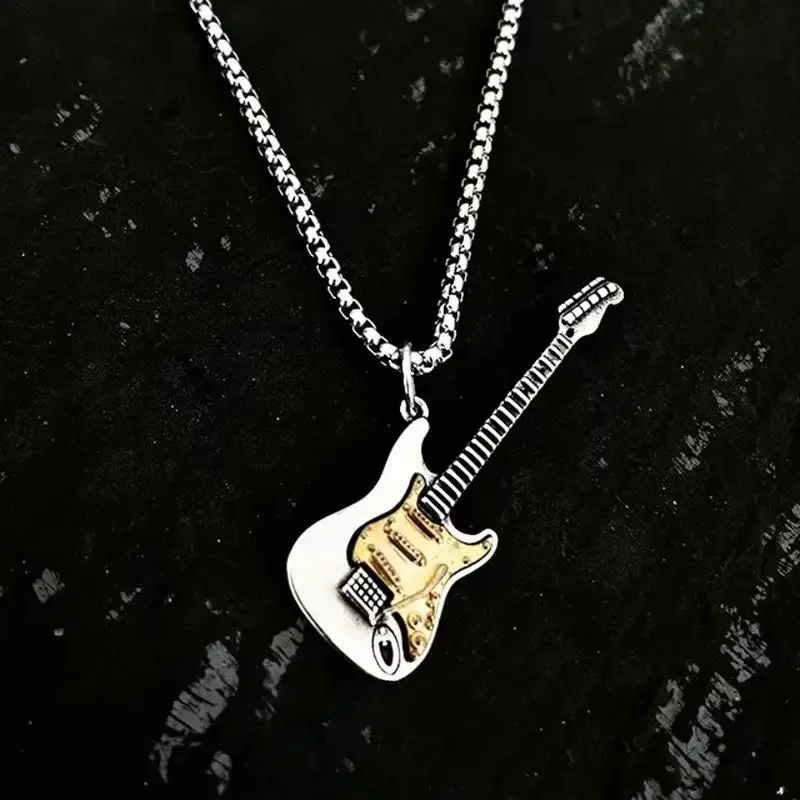 Guitarový náhrdelník rockovej hudby Men ženy punk hip hop prívesok móda personalizované jazdec šperky pre priateľa