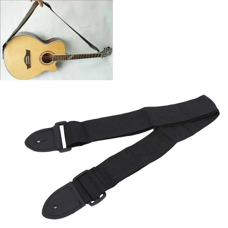 Guitarový popruh kožená hlava nastaviteľný ramenný popruh pre gitarovú elektrickú gitarovú gitarovú gitarové diely Čierne vysokokvalitné