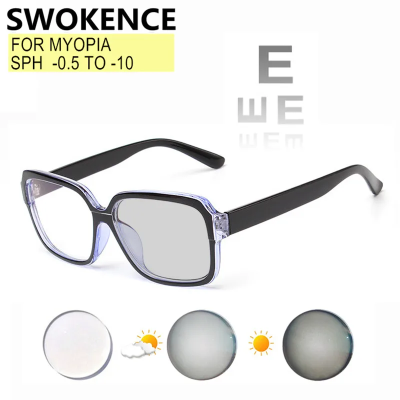 Gulapia Glasses SPH -0,5 až -10 Ženy Muži veľkokrátový štvorcový rám predpisu okuliare blízko a astigmatizmus zvyčajné F628