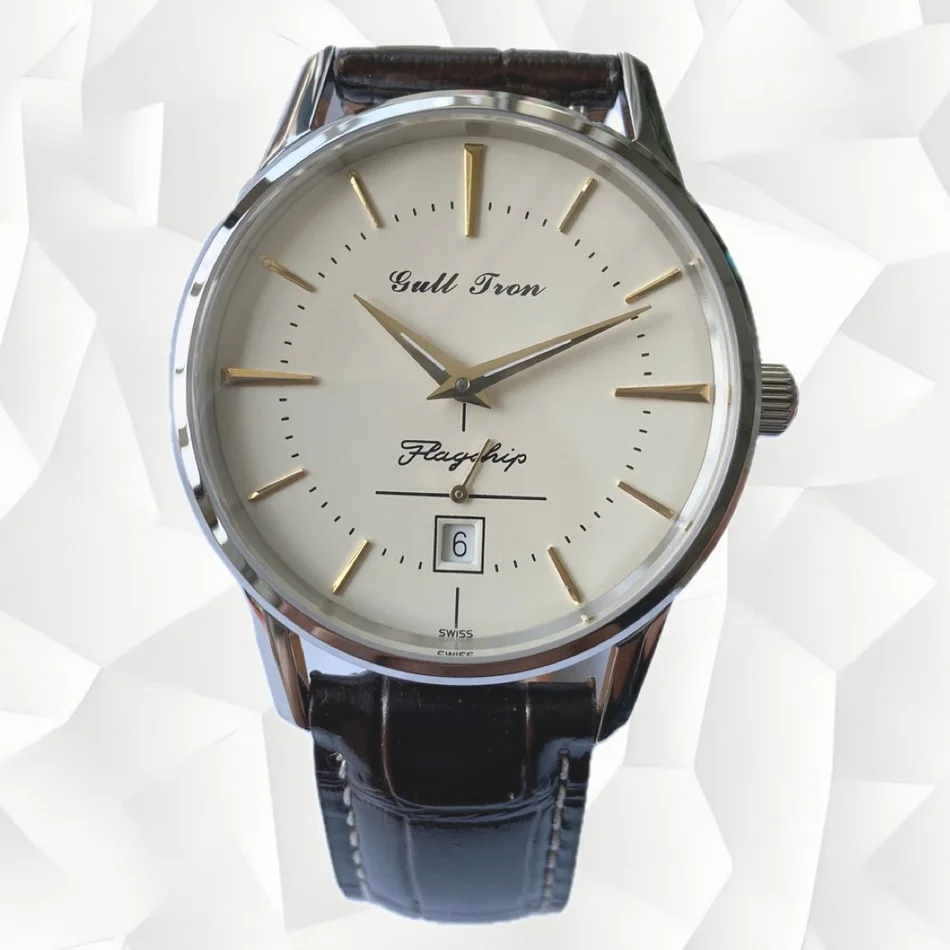Gull Tron Men Automatické hodinky 37,5 mm klasické mechanické náramky Ultrathin Sapphire Mirror ST16