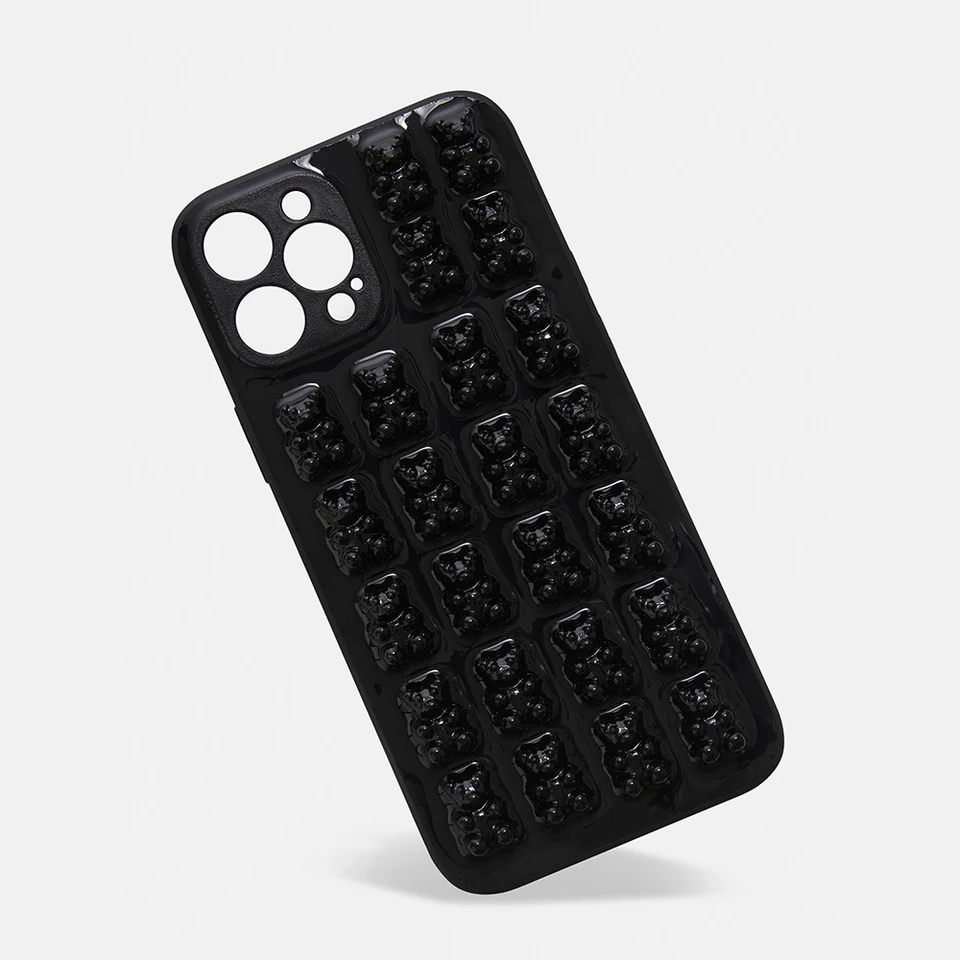 Gummy puzdro zafarbené 3D roztomilý malý medvedí živici Gummies puzdro pre iPhone 15 14 13 12 11 Pro Max xs xr 7 8Plus SE luxusný telefónny kryt telefónu