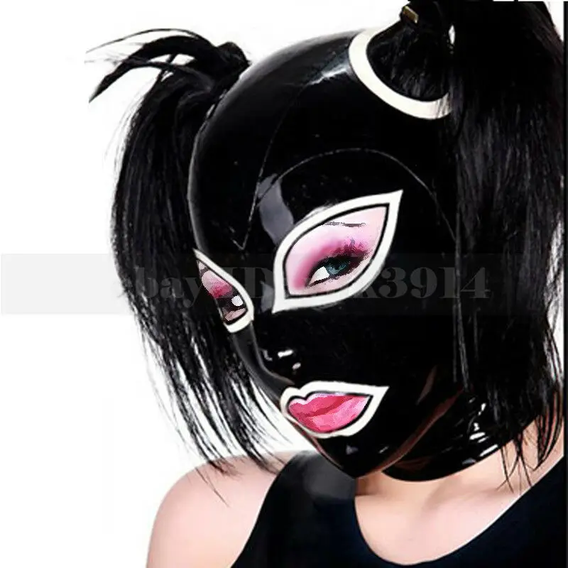 Gumová latexová k kapucne s vlasmi ťahaním dierou Halloween Party Mask RLM004
