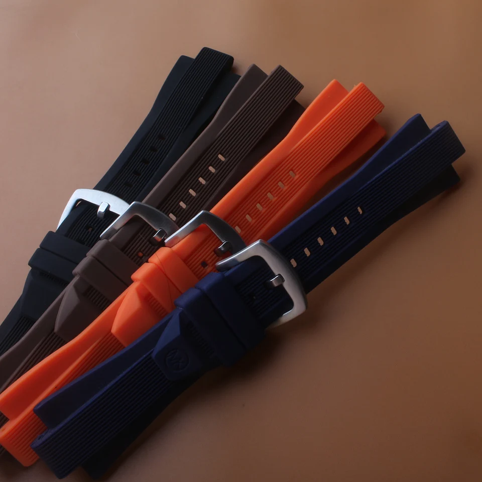Gumové hodinky pre sériu hodiniek MK MK8184 8152 MK9020 8730 MK8761 8295 8296 Convex Silikone Mens Soft Strap 29*13 mm čierna modrá