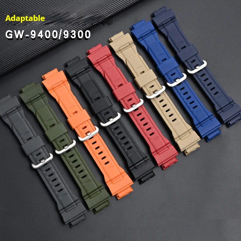 Gumový remienok pre Casio G-Shock Rangeman GW-9400 GW-9300 G-9300 Camouflage Sport Weproof TPU Muži nahradiť náramok na hodinky.