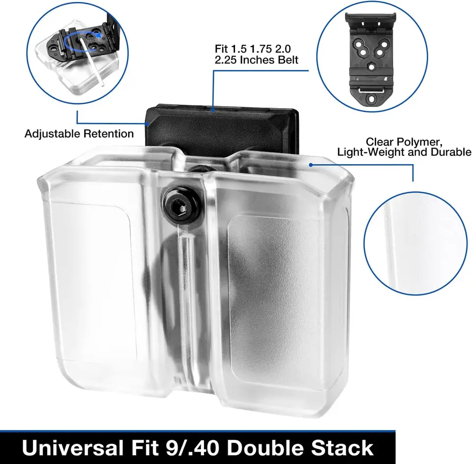 Gun and Flower Universal Frosted Clear Double Magazine Buba 9 mm.