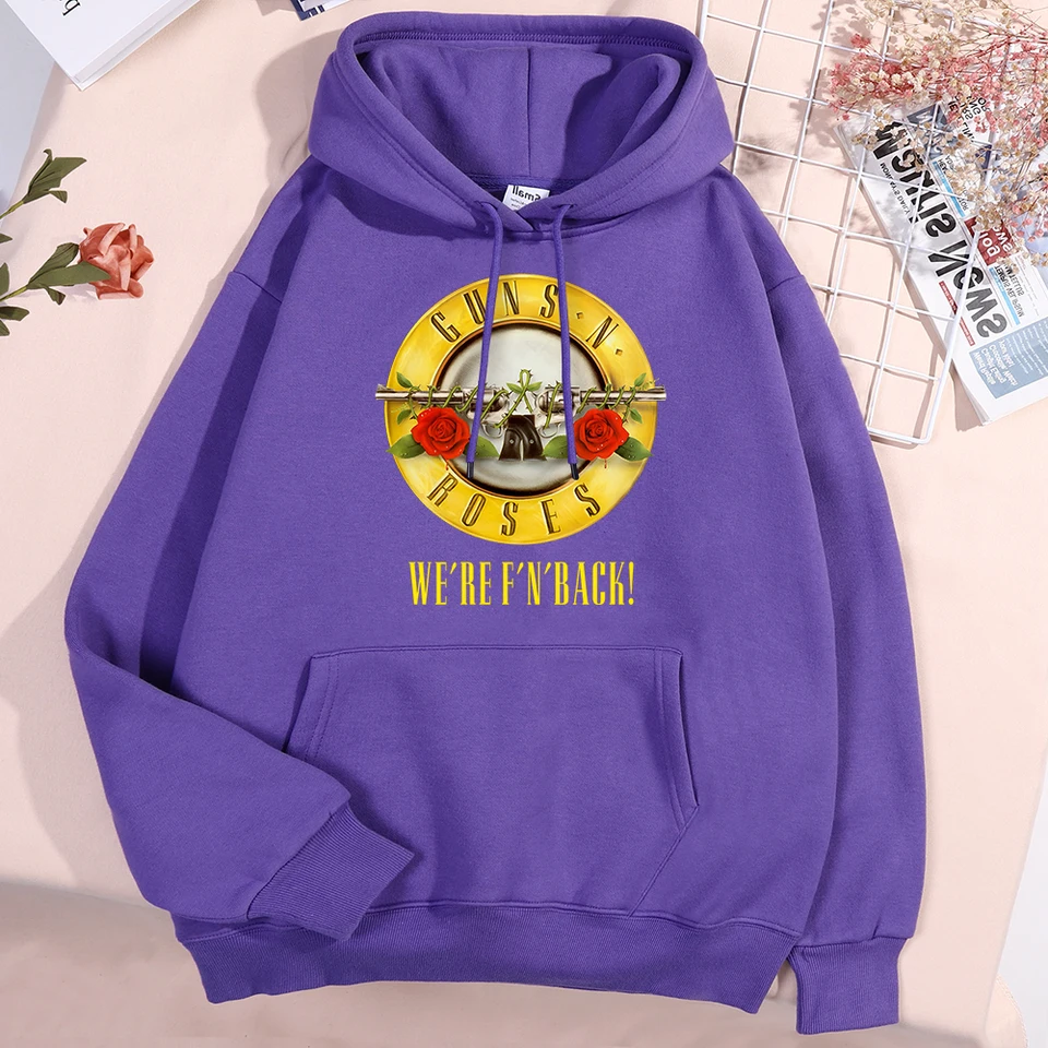 Guns n 'Roses sme späť tlačené mikiny muži Men Ženy Jeseň fleece mikina módne opeľovač kapucň