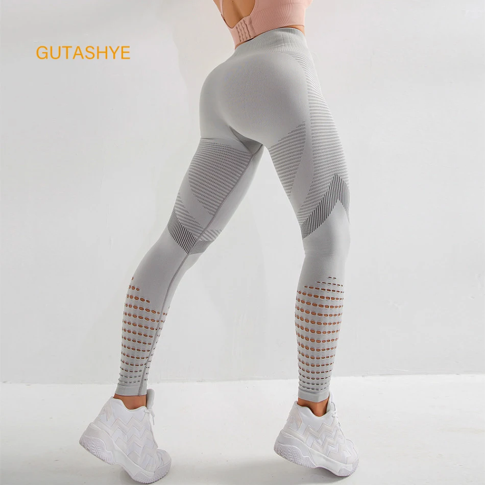 Gutashye-High Asa Bezproblémové legíny, jogové nohavice, Push Up Fitness, tesné cvičenie, kontrola brucha, atletické športové oblečenie v telocvični
