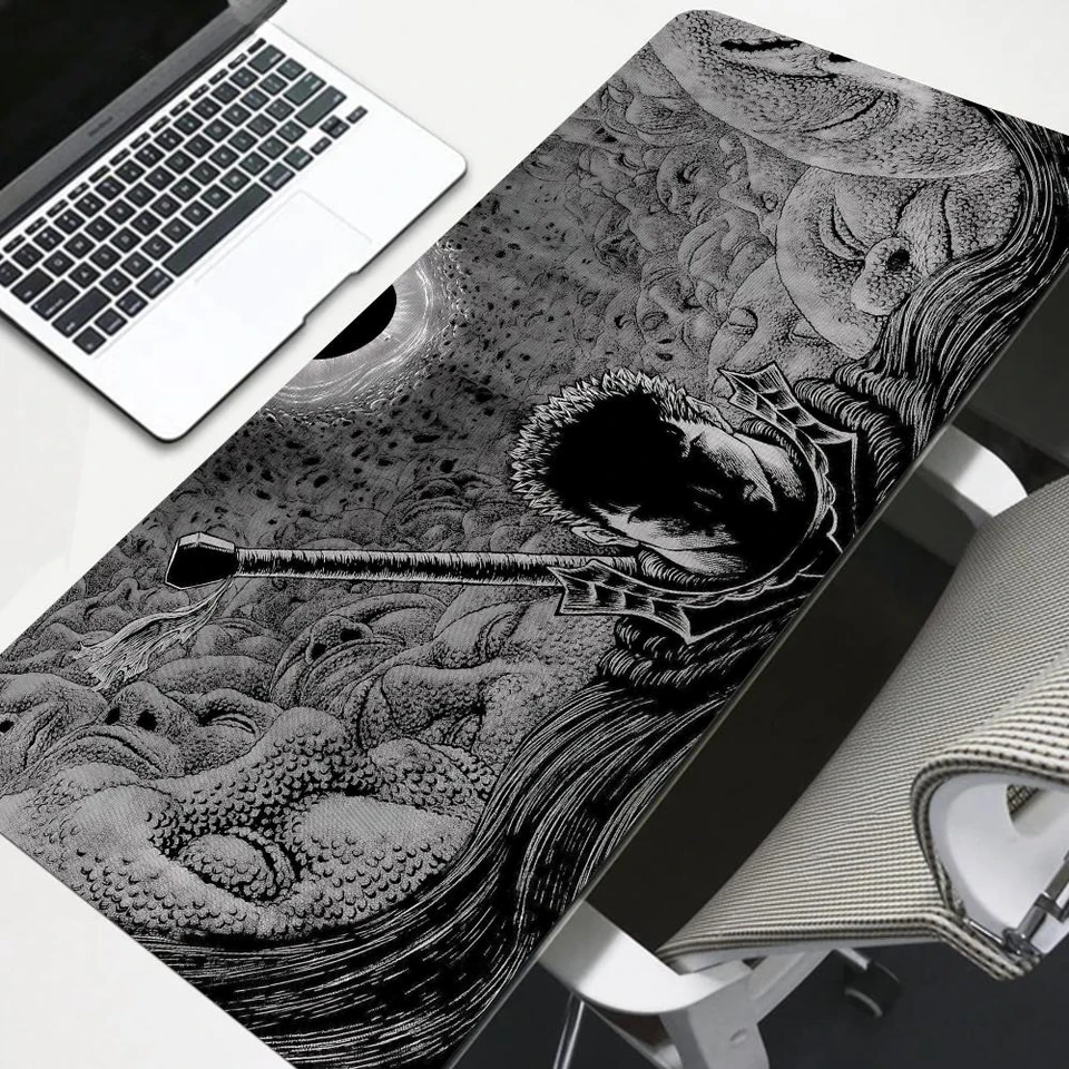Guts Sword in Berserk Mouse podložka počítačovej klávesnice Mataboard veľké kancelárske notebook myši Mouspad Gamers Desk Desks Desks Non-Slip Gumový stolový rohože