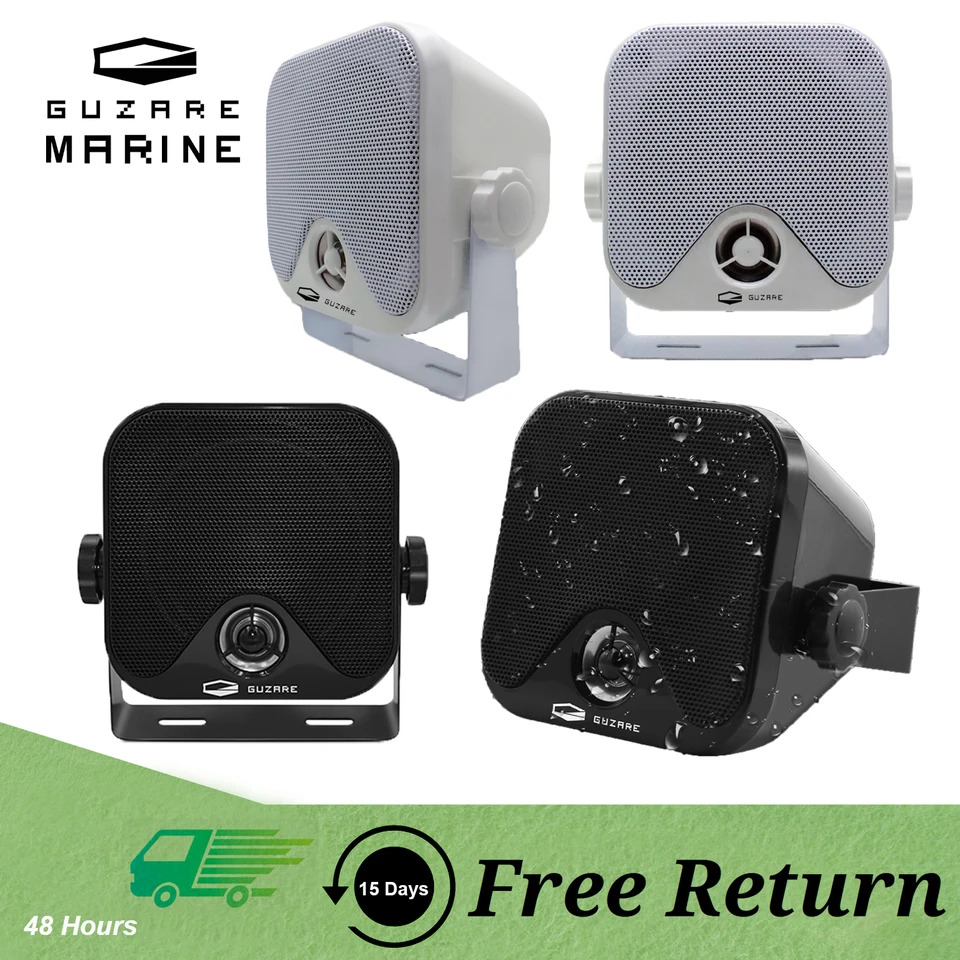 Guzare Marine 4 '' Boat Reproduktory: IP66 vodotesné, 50 Watts/per, čierna alebo biela, k dispozícii, 2ks/box