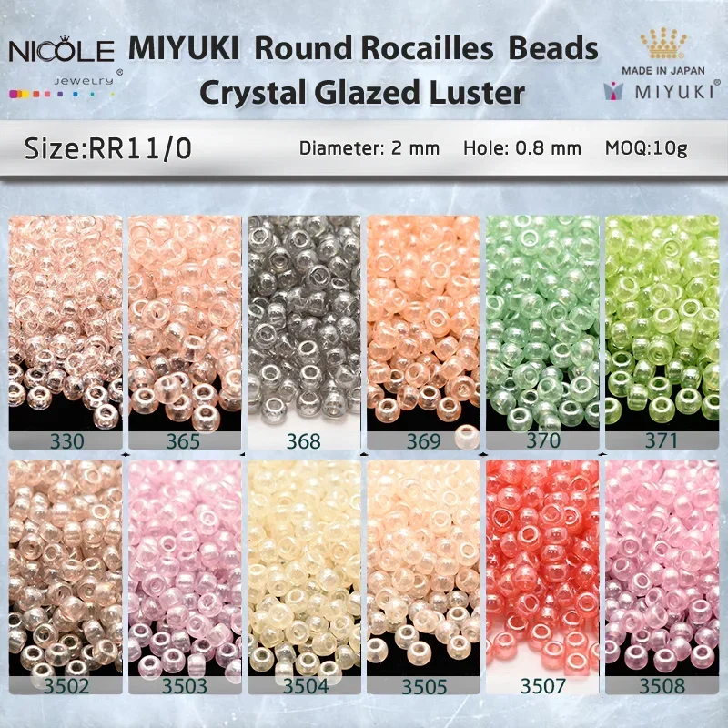 Guľaté korálky Crystal Glazed Luster Series Miyuki Japonsko 2 mm 11/0 Semenné guľôčky pre náramok náhrdelníka na náušnice šperkov výroby šperkov