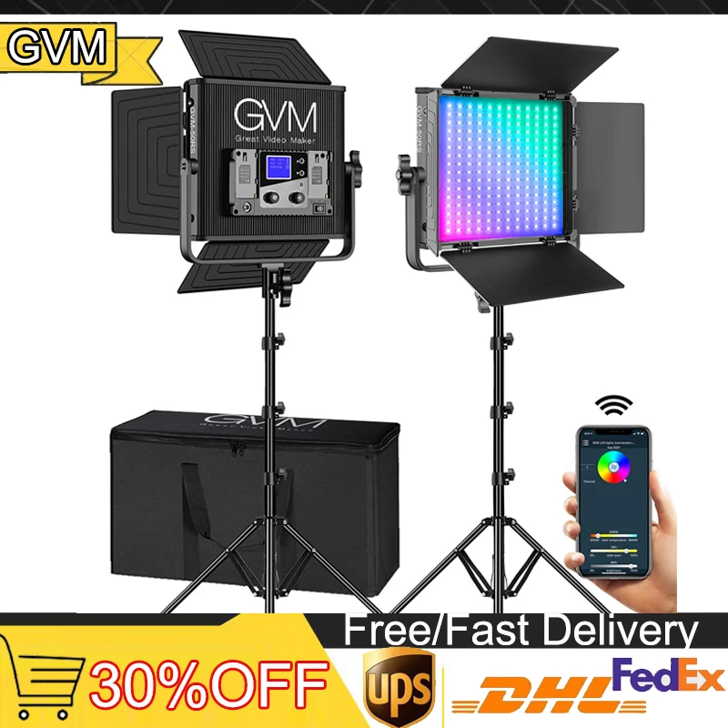GVM GVM-50RS 50W BIOROR A RGB Studio Light for Photography LED panelové svetlo Pravé osvetlenie Photos Fotografická lampa