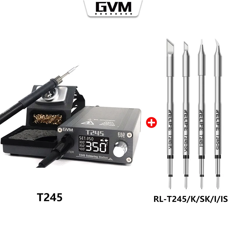 GVM T245 Spájnatá stanica 130 W vysoká výkonnosť konštantnej konštanty vhodná pre sériu C245 Spájku železnej hlavy