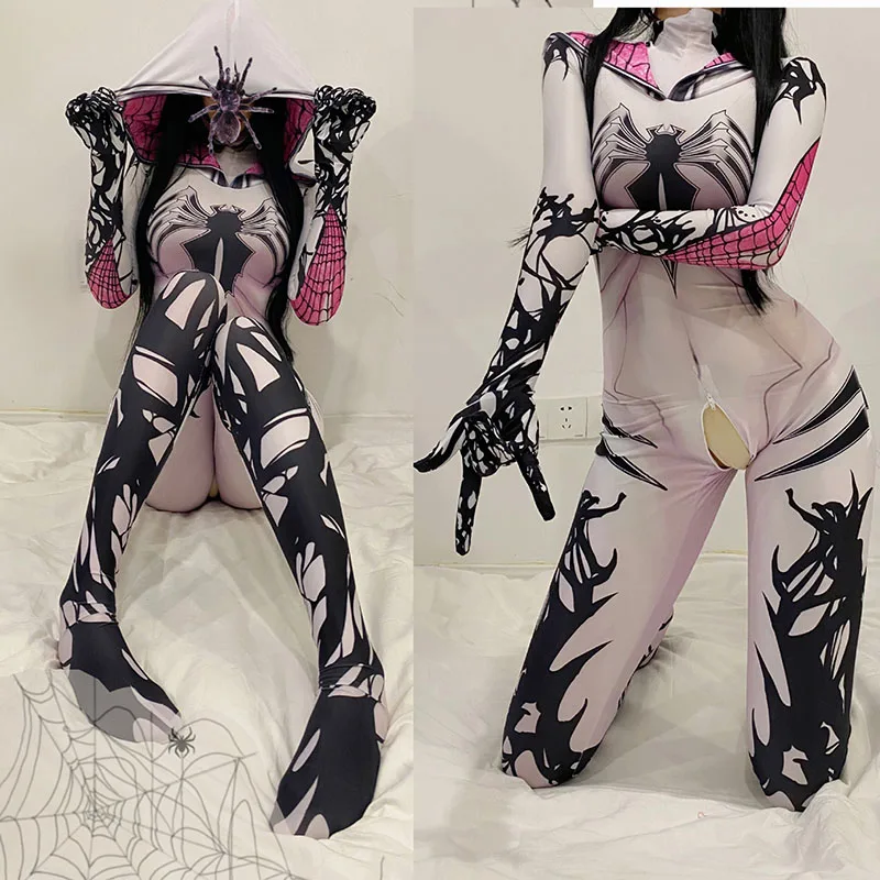Gwen Stacy Cosplay kostým sexy zentai oblek pre ženy spandex zentai mikina pavúk dievča cosplay halloweenské kostýmy Party