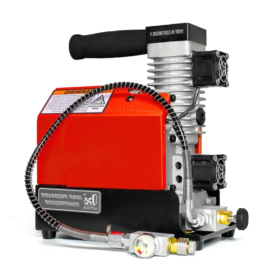 GX-CS2 300BAR 4500Psi PCP vzduchový kompresor Vysokotlakový prenosný kompresor s napájaním vozidla 12 V pre potápačskú nádrž PCP Rifle