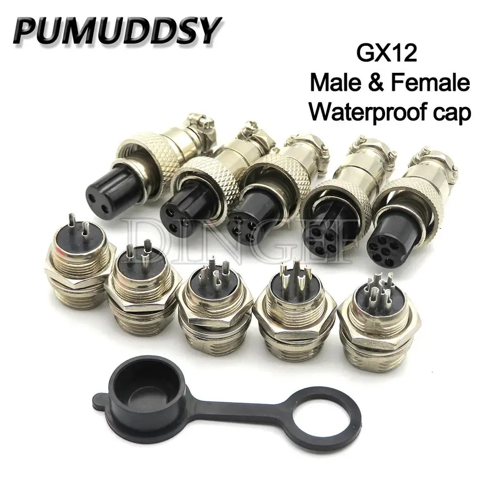 Gx12 2p 3p 4p 5p 6p Muž samca sami 12 mm kruhová letecká letecká zásuvná zástrčka káblové kábel
