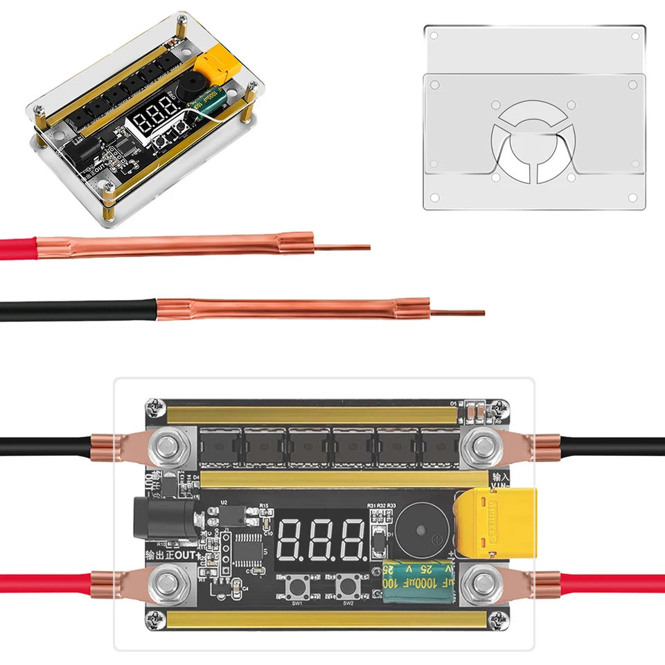 GX591 DIY SPOT WALDER SET PODPORNÉ Zváranie 0,1 mm-0,2 mm niklového hárku 12V SPOT Zváračská doska 18650