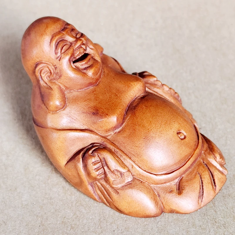 GX685 - 20 rokov starý ručne vyrezávaný box Netsuke: Buddha Monk