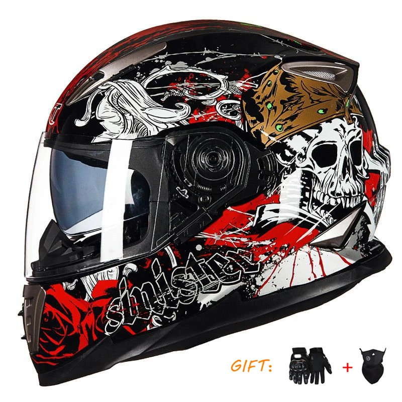 GXT Full Face Racing Motokross Helme zimné teplé dvojitý priezor motocyklová prilba Motobike športová ulica Touring jazdecká prilba
