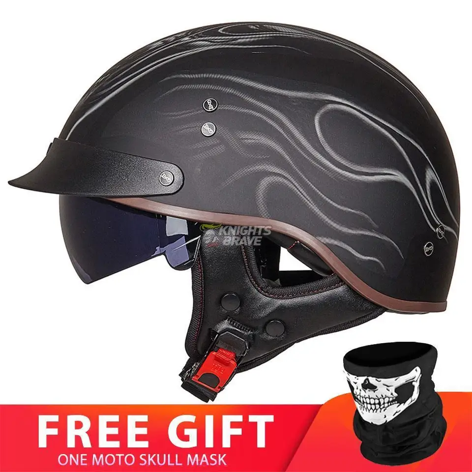 GXT Moto prilba retro retro casco Moto Men Motocykel Motocyklová prilba osobnosť kapacete de moto polovičná prilba HD Visors Dot Certifikácia