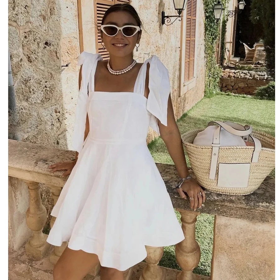 Gypsylady biele elegantné sexy sexy šaty bavlnené letné dovolenky Dámske šaty
