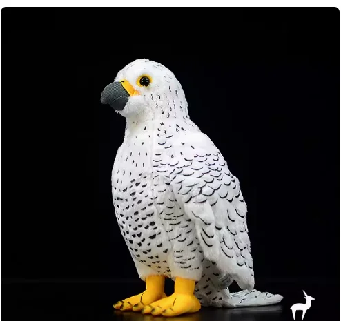 Gyrfalcon plyšová hračka biela sldon bábika roztomilá simulácia gyrfalcon bábika darček 25 cm