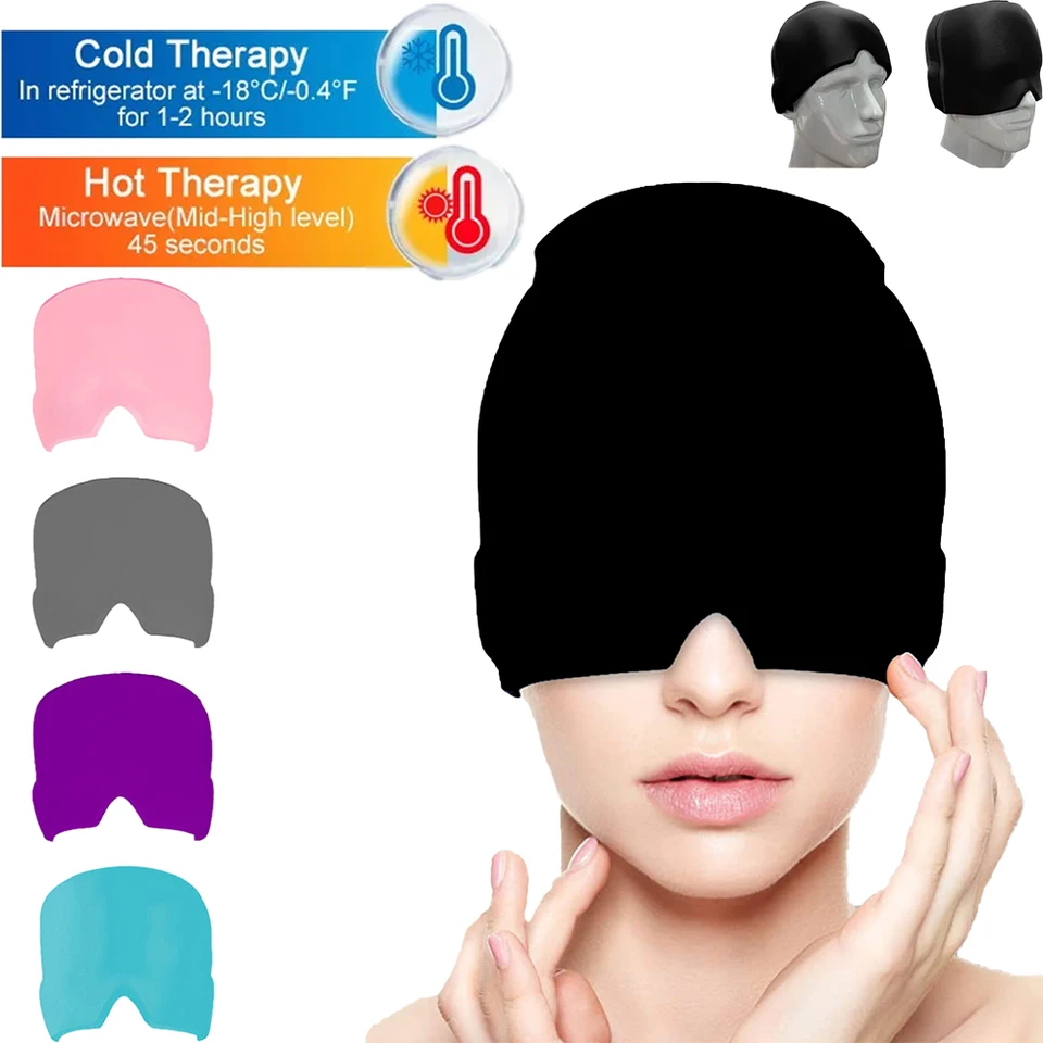 Gélová terapia za studena hlavy hlavy s migrénou Reliéf Cap pre chemoterapiu, sínus, krk Nositeľné terapia Wrap Wrap Masáž na zmiernenie bolesti