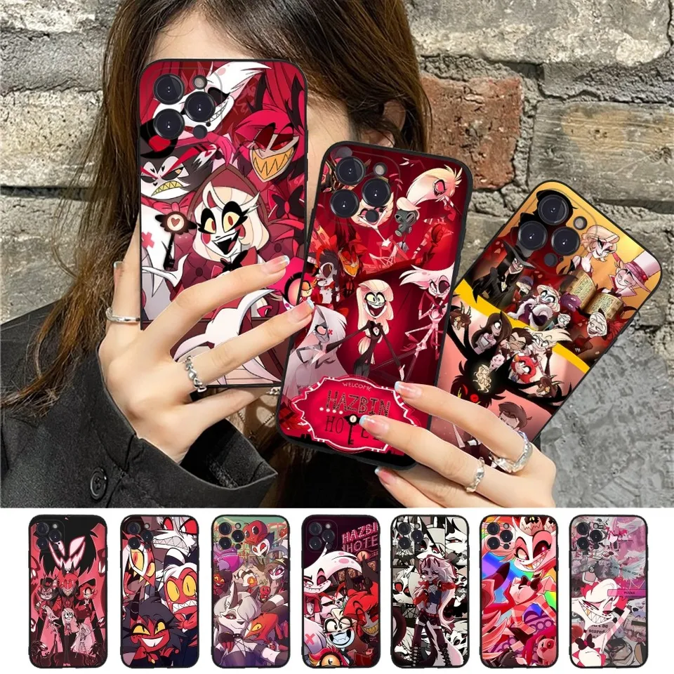 H-Hazbin Hotel Telefón puzdro pre iPhone 15 8 6 6S Plus x SE 2020 XR XS 14 11 12 13 Mini Pro Max Mobile Case