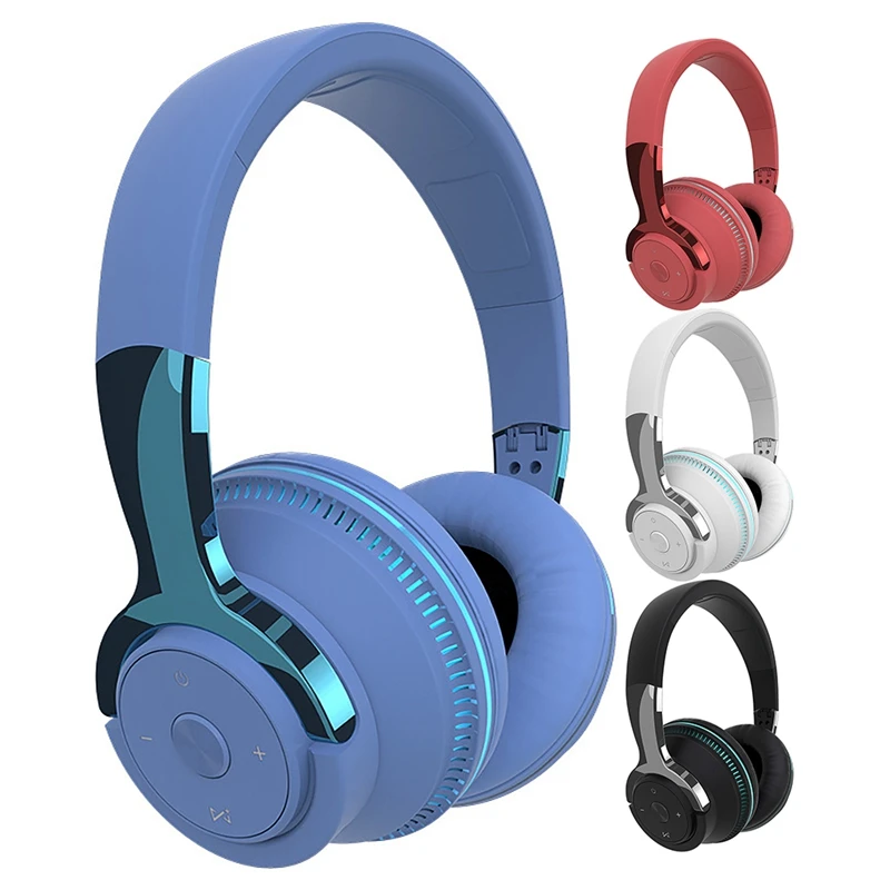 H2 Wireless Bluetooth Headset Farebné osvetlenie hry Skladacia náhlavná súprava Podpora Bluetooth/Aux Wired/Card Prehrávanie
