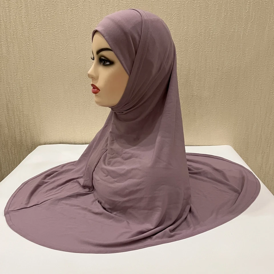 H292 Plain Dva kusy Moslimský hidžáb veľkej veľkosti s bradou Part Kvalita Amira Pull On Islamský šál HOT SELL SACKARF
