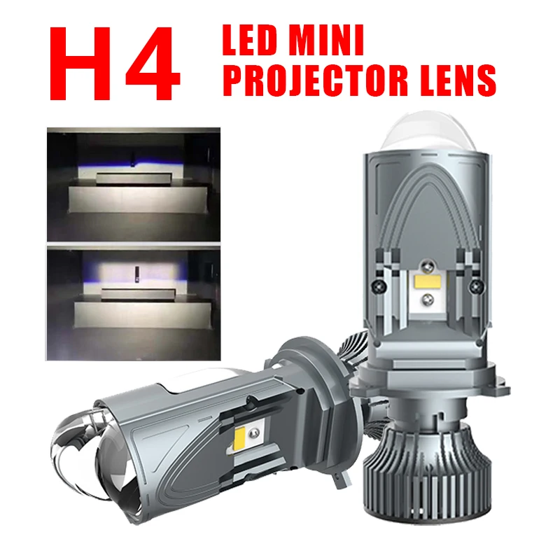 H4 120W 30000LM Super Bright Car LED svetlomet Auto 9003/HB2 Mini projektor Dvojitá šošovka High Low lúč žiarovka žiarovka