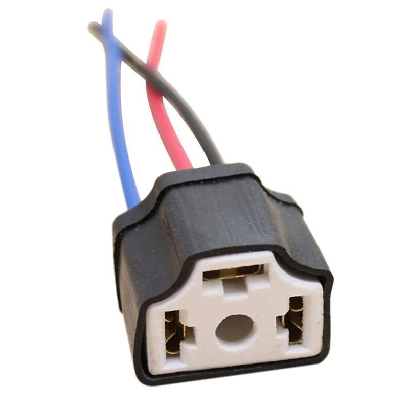 H4 9003 Keramický drôt káblová voda hlava Hlava žiarovka žiarovka Lamp Socket zástrčka Sámca zástrčka keramický konektor trojdrená zásuvka