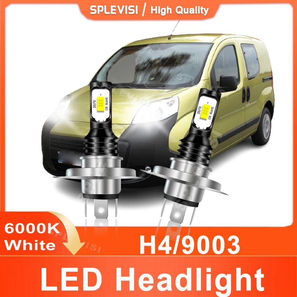 H4/9003 Svetlo auta pre Peugeot Bipper Van 2008 2009 2010 2012 2012 2013 2014 2015 2016 2017 LED svetlomet High Low Beam Xid White