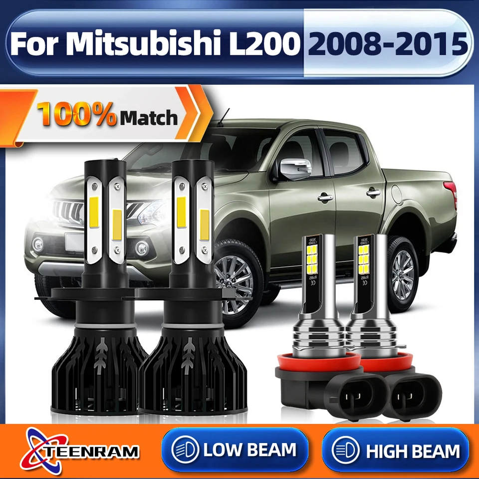 H4 CANBUS LED auto svetlá H11 FOG LAMP 40000LM 240W Svetlo žiarovky pre Mitsubishi L200 2008-2010 2011 2011 2013 2014 2014 2015