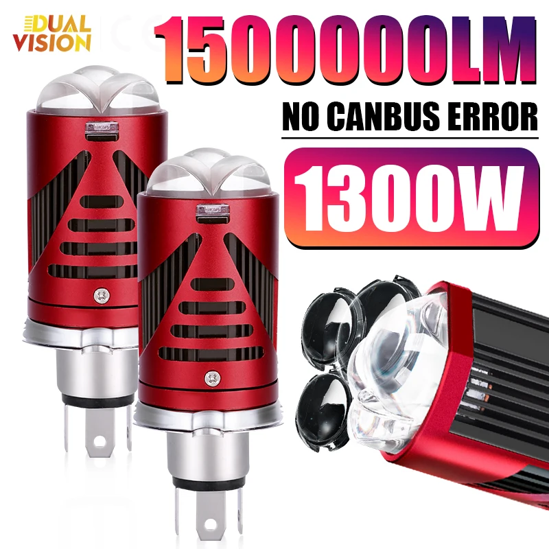 H4 LED svetlomety 1300W 1500000lm CANBUS CANBUS LISTLY MINI PROJECTOR LENS Motorcycle STG CSP Chips