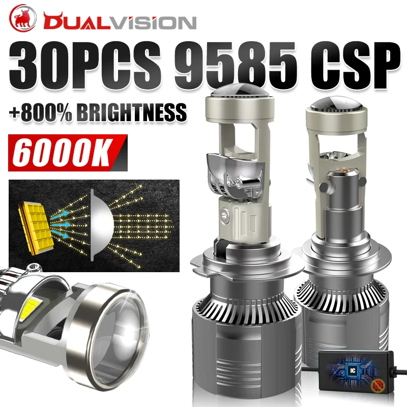 H7 LED CANBUS BI LED H11 H8 9005 9006 HB3 HB4 LHD CAR Svetlomety 30ks 9585 CSP čipy PTF High Low Look Automobile FOG LAMP 12V