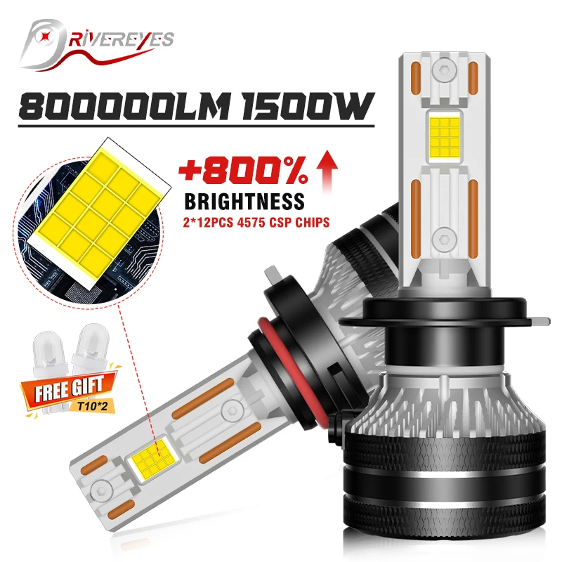 H7 LED LED LED H4 1500W 800000LM CANBUS 4575 CSP H11 H1 H3 H8 H9 9012 HIR2 9005 9006 HB3 HB4 HIGH LOW LOW LEAM Auto hmlové žiarovka 6000K 12V
