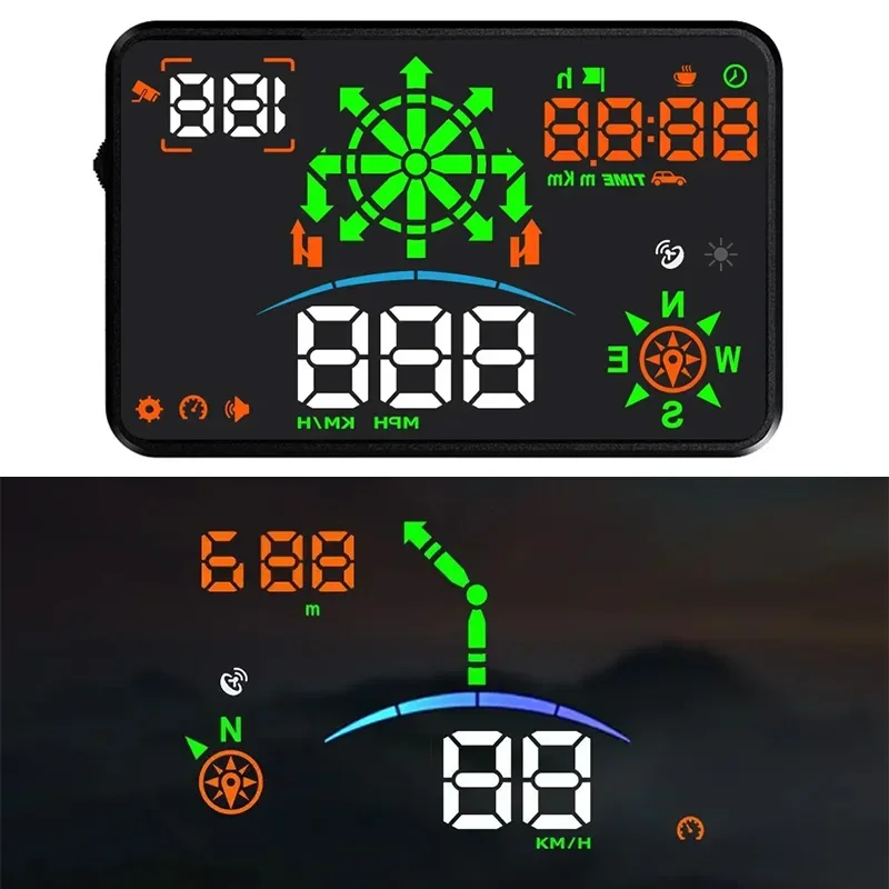 H8 HUD CAR Universal GPS navigácia inteligentná rýchlosť teplota vody bezpečnostné sedadlo SEAT CAR TAPE-UP Displej čelného skla Projektor rýchlosti čelného skla