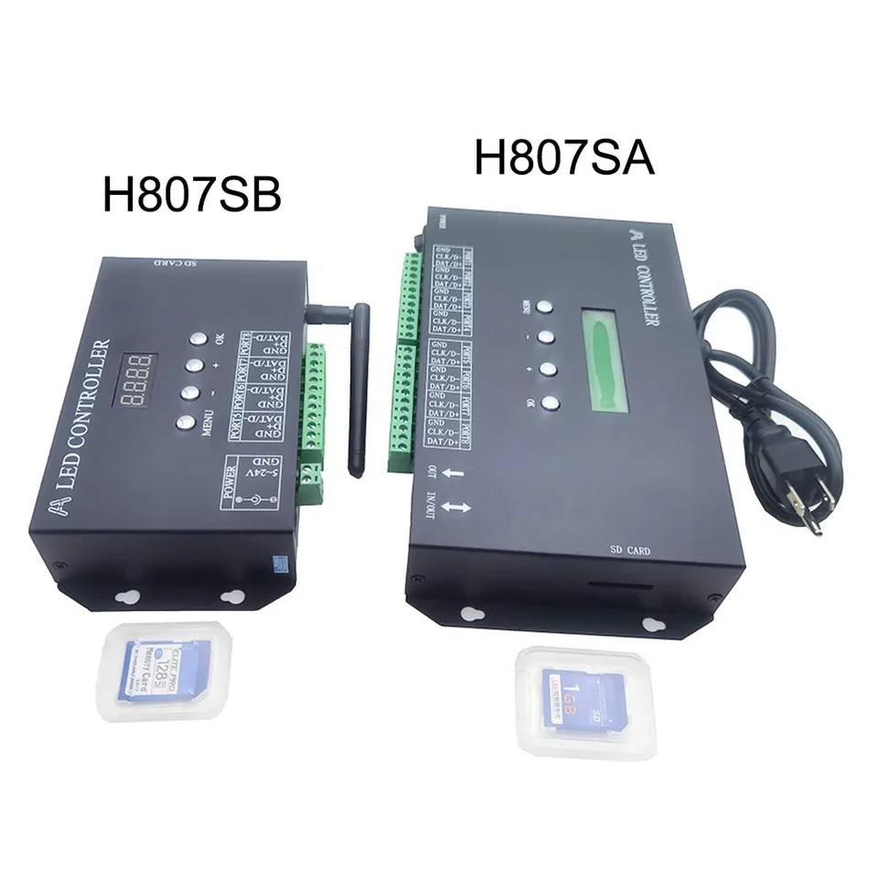 H807SA H807SB 8/4ch DMX/Artnet to SPI LED pixel ovládač s SD kartou pre WS2811 WS2812 WS2812B WS2815 LED pásma LED pásma 5-24v