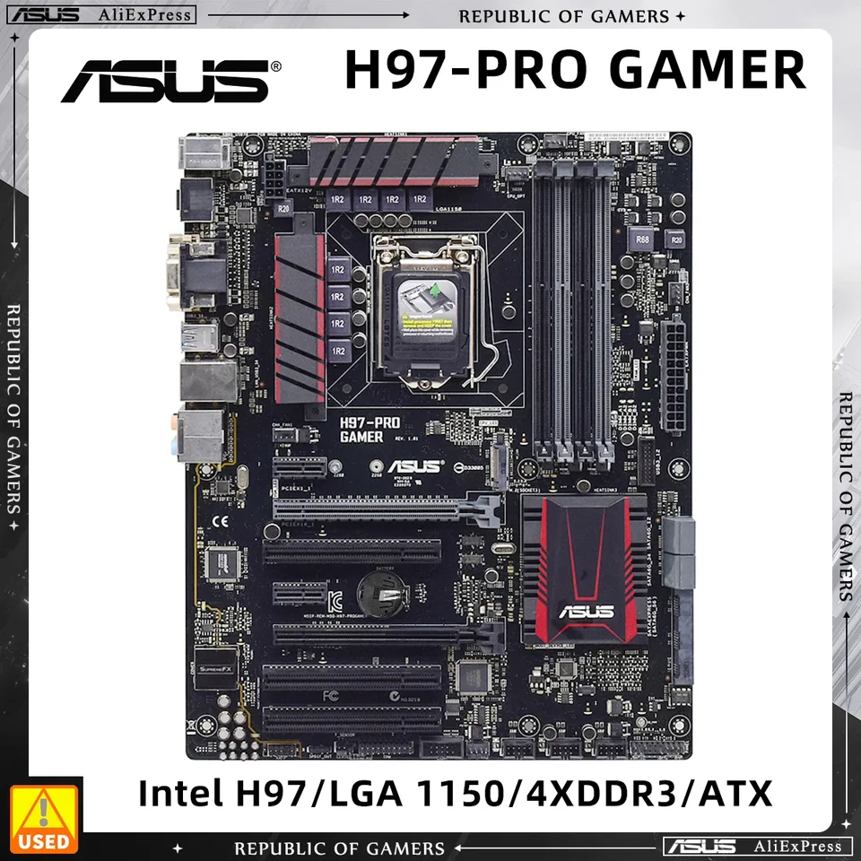 H97 Pracovná doska ASUS H97-Pro Gamer pre Core I3 4130 4150 4160 4170 LGA 1150 Základná doska pre i5 4570 4590 4670 4690 i7 4770 4790