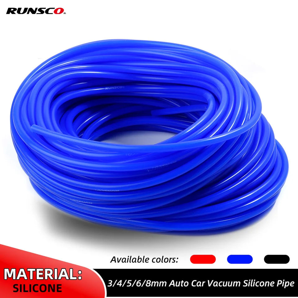 Hadica na vákuovú trubicu z modrého silikónu, Universal Runsco Auto Parts Pipe Vnútorný priemer 3 mm, 4 mm, 5 mm, 6 mm, 8 mm