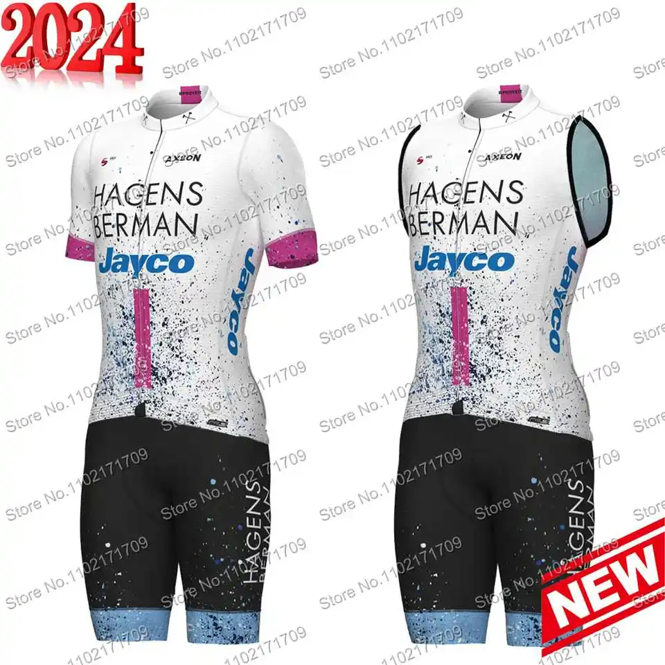 Hagens Berman Axeon 2024 cyklistický dres Pánsky set letný biely cyklistický odev Ženy bicykel brynds kraťas