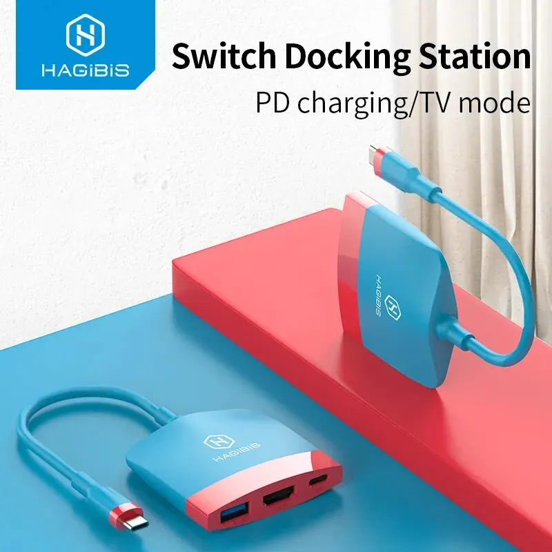 Hagibis Switch Dock TV Dock SWC01 Prenosná dokovacia stanica USB C na 4K HDMI USB 3.0 HUB pre Nintendo LAPTOPS PC iPad