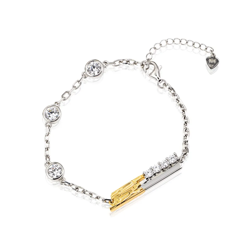 Haike S925 Sterling Silver Bracelet Originálny sprievodný deň a noc Unikátny dvojdinový dizajn ručného reťazca dĺžka 16 cm+3 cm