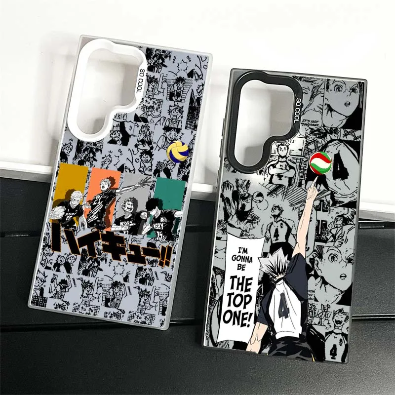 Haikyu Anime Popular Cool Art pre Samsung Galaxy S25 S24 S23 S22 S21 S20 Ultra Plus Fe 5G Farebný strieborný kryt TPU TPU